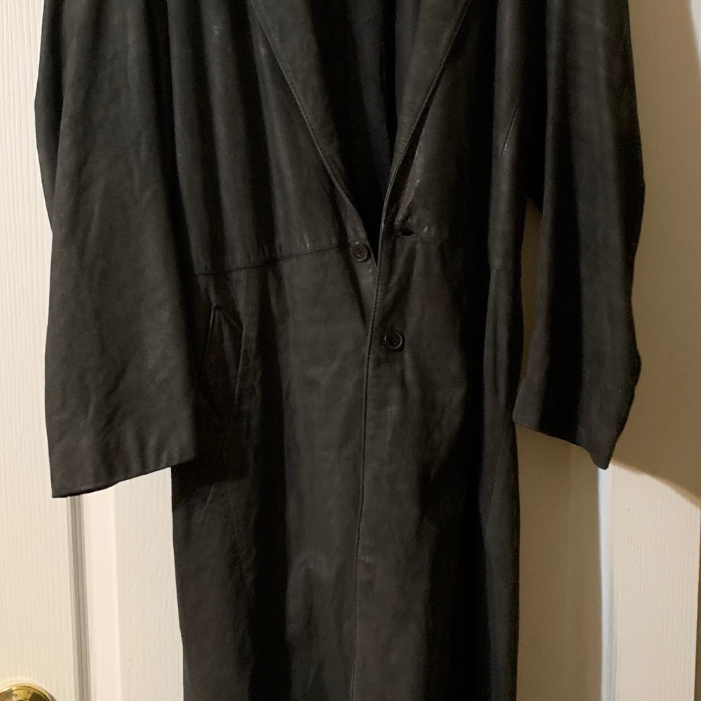 Men’s   Leather trench coat